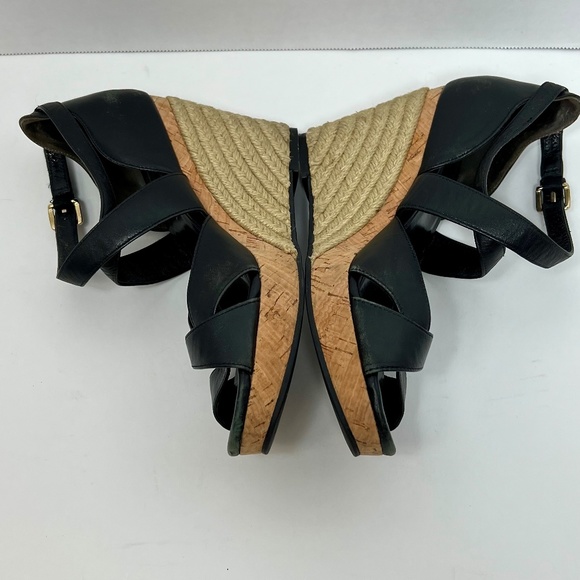 Cole Hann X Nike Air Marisa Wedge Black Espadrille Sandals Sz 5B - Picture 8 of 15